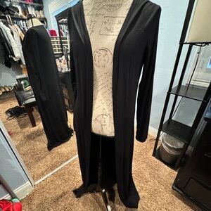Black Long Open Cardigan